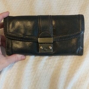 Fossil Very Dark Brown Almost Black Leather Wallet